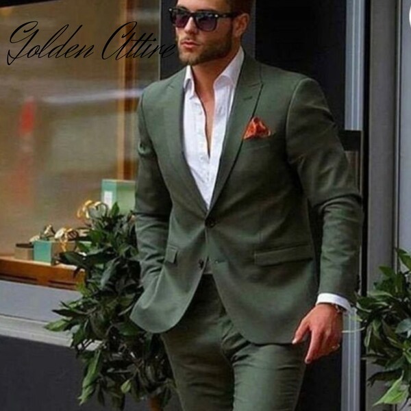 Suits For men, Green Suits, Men Suits, 2 piece Suit, 2 Button Suits, Dinner Suits, Wedding Suit, Groom suits, Bespoke Suits, groom outfit,