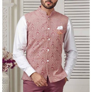 Royal Rose Digital Print Nehru Jacket