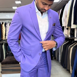 Purple 2-Piece Suit: Men&#39;s Wedding Groom Dinner Suit