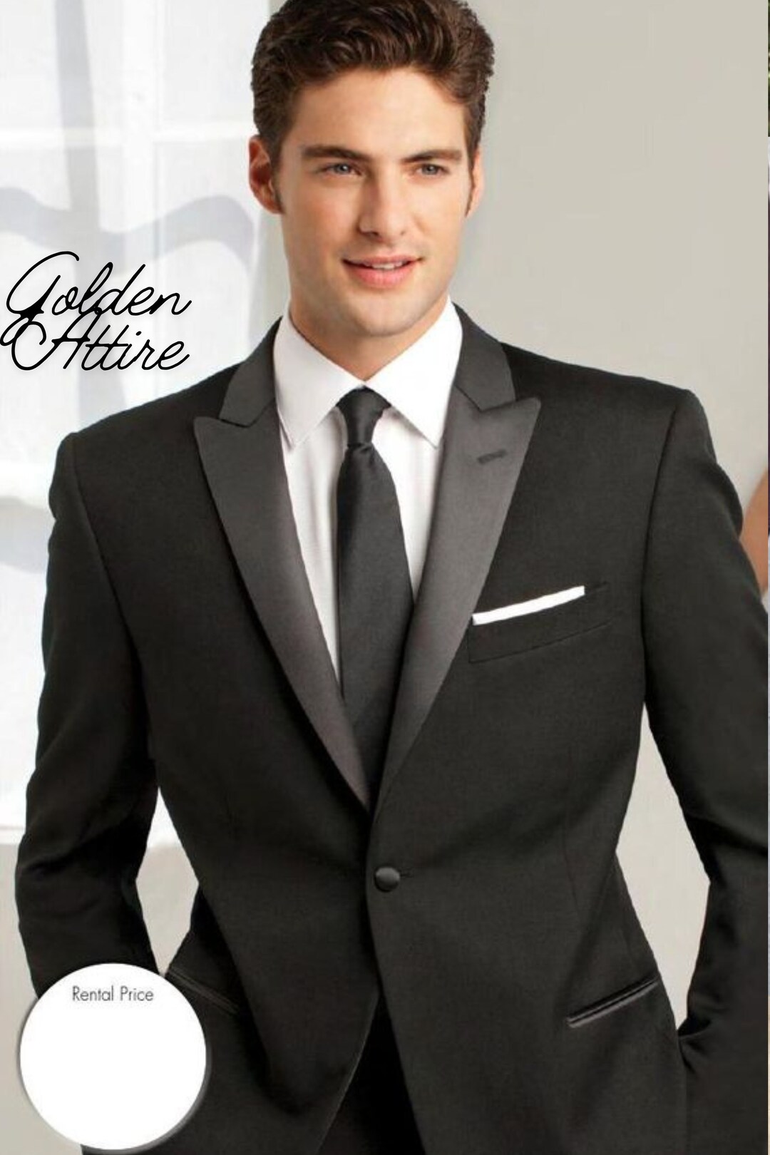 Nelson All-Black One-Button Easy Fit Wedding Suit for Bridegrooms main image 1