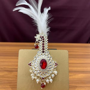 Bräutigam Turban Kalangi Brosche, Kundan indische Hochzeit Accessoire