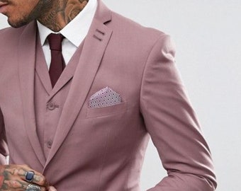 Suits For men, dusty rose Suit, Men Suits 3 piece Suits, 2 Button Suits, Dinner Suits, Wedding, Groom suits, Bespoke For Men, gift for men,