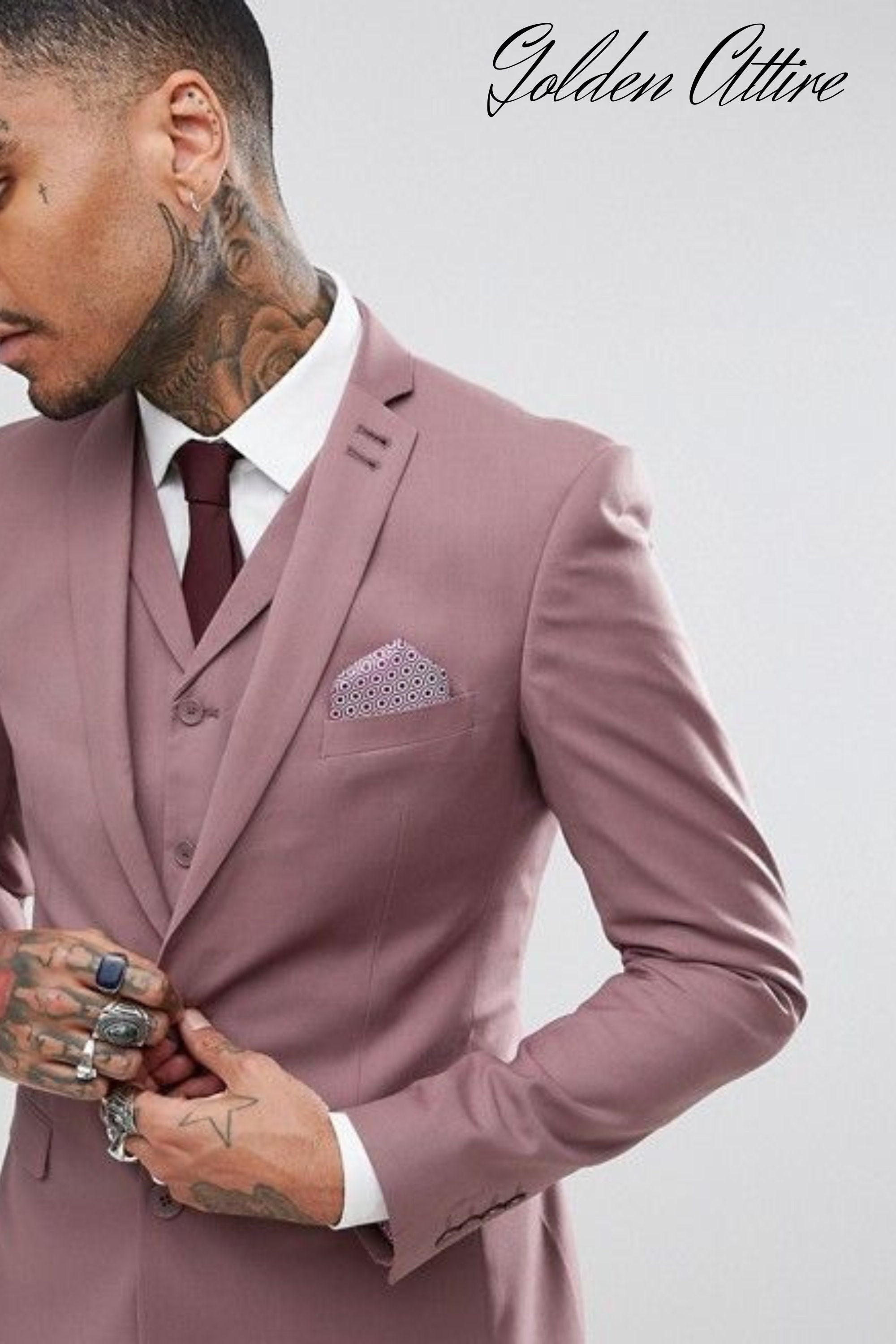 Rose gold wedding tuxedo deals