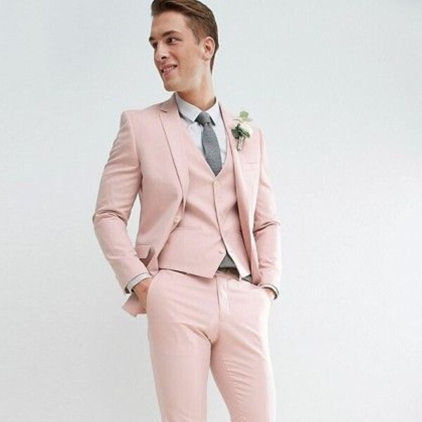 Men dusty Rose Suit, Groomsmen wear two button dusty Rose suit, Luxury Stylish Premium Man Suit, Ethnic Wedding Wear dusty Rose Suit,