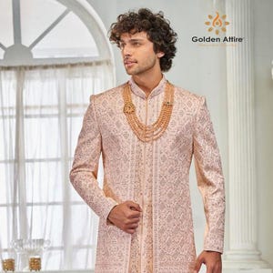 Uber rich sherwani jacket set, Sherwani For Men, premium sherwani, Groom Outfit, Groom Sherwani, Sherwani full set, Indian wedding Sherwani,