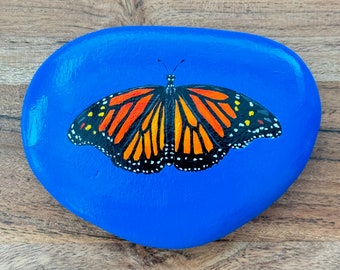 Large Monarch Butterfly with Dark Blue Background