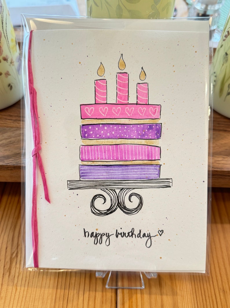 Birthday Cake Keepsake Greeting Card 5x7 - Etsy