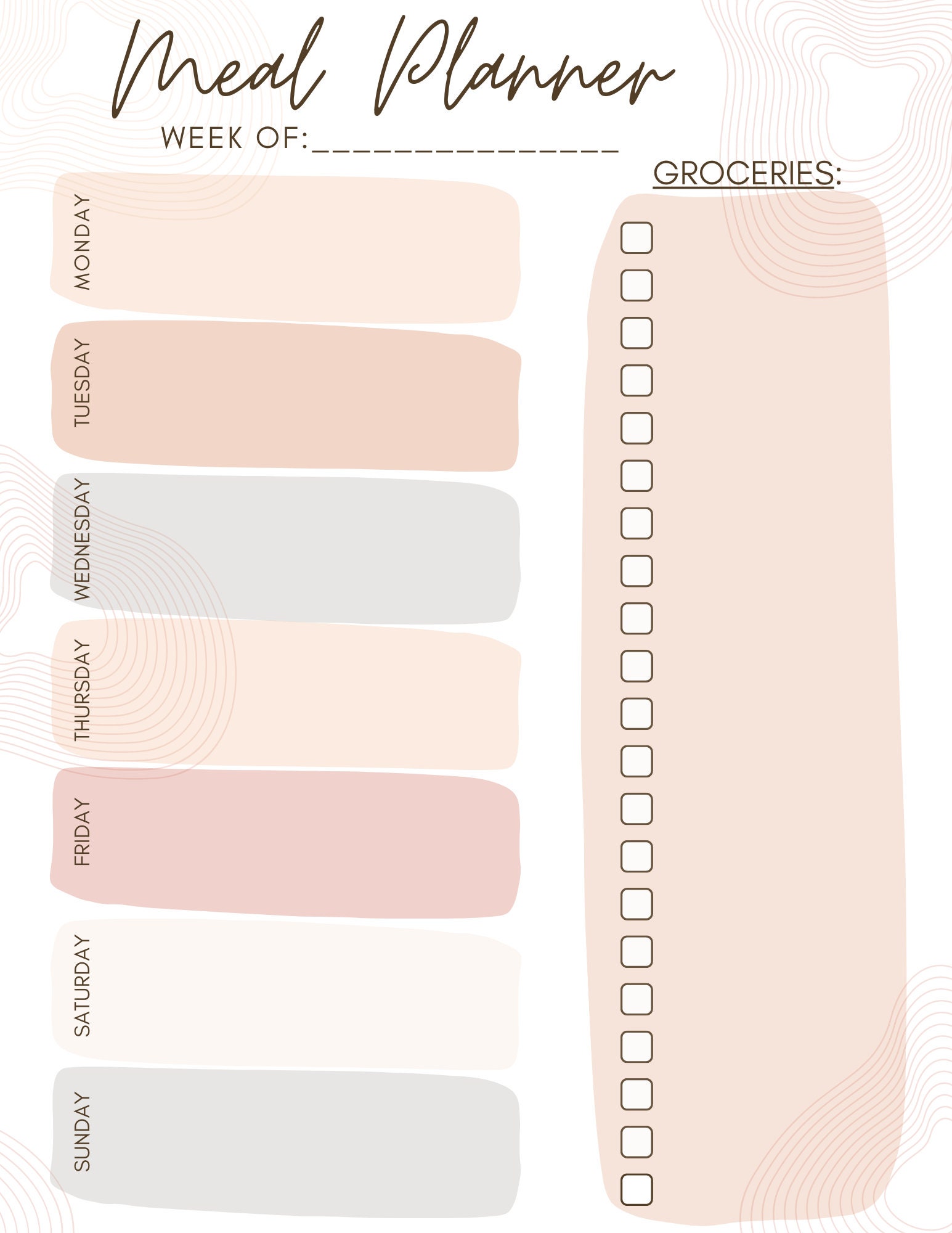 Meal Planner Digital Download, Meal Prep Template, Neutral Canva ...
