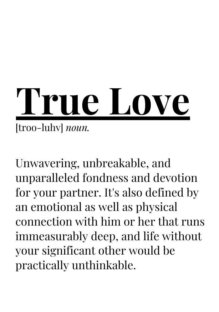 True Love Definition Print -  Israel