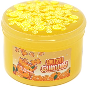 Yuzu Gummy Cute Scented Yellow Jelly Slime, Gift for Her Him, Slime Shops, Slime Drops