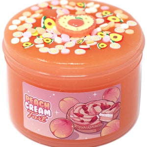 Peach Cream Tart Orange Scented Milky Jelly Slime, Gift for Her Him, Slime Shops, Slime Drops