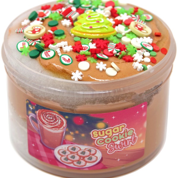 Sugar Cookie Swirl Butter Icee Satisfying Texture Scented Holiday Christmas Festive Slime, Gift for Her Him, Slime Shops, Slime Drops