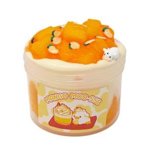 Mango Moo-sse Kuh Schleim, Jelly Cube Slay Orange Kuh unter dem Motto Niedlicher Schleim, Geschenk für sie Ihn, Schleimläden, Schleimtropfen