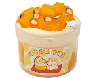 Mango Moo-sse Cow Slime, Jelly Cube Slay Orange Cow themed Cute Slime, Gift For Her Him, Slime Shops, Slime Drops