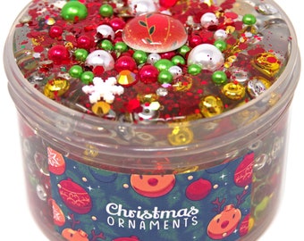 Christmas Ornaments Clear Scented Crunchy Fishbowl Bead Holiday Christmas Slime, Gift for Her Him, Slime Shops, Slime Drops