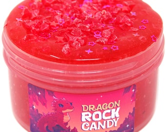 Dragon Rock Candy Crunchy Satisfying Texture Red Scented Slime, Gift For Her Him, Slime Shops, Slime Drops