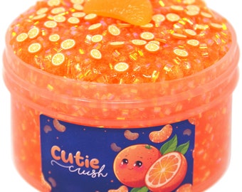 Cutie Crush Orange Scented Clear Crunchy Jelly Bingsu Slime, Gift for Her Him, Slime Shops, Slime Drops