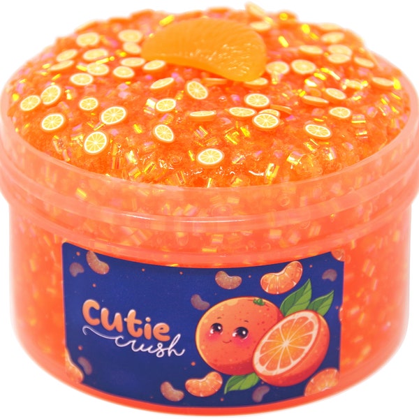 Cutie Crush Gelée croquante transparente parfumée à l'orange Bingsu Slime, cadeau pour elle lui, magasins de slime, gouttes de slime