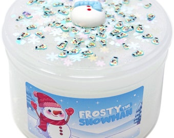 Frosty the Snowman Festive Christmas Holiday Scented Satisfying Icee Texture Slime, Gift for Her Him, Slime Shops, Slime Drops