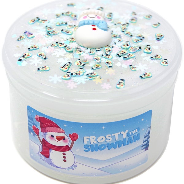 Frosty the Snowman Festive Christmas Holiday Scented Satisfying Icee Texture Slime, Gift for Her Him, Slime Shops, Slime Drops