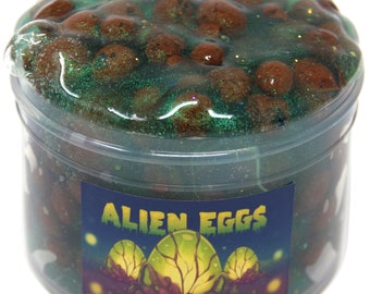 Alien Eggs, Crunchy satisfying clay pebble EXTRATERRESTRIAL scented slime, Gift for Her Him, Slime Shops, Slime Drops