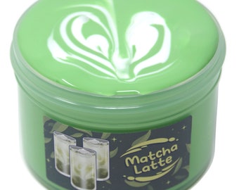 Matcha Latte Themed Green Thick and Glossy Slime, Gift for Her Him, Slime Shops, Slime Drops