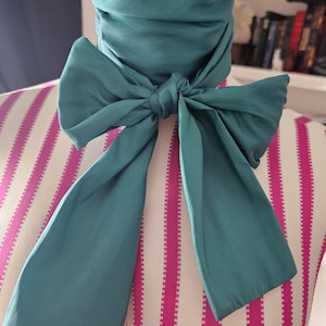 FIR- teal faux silk Cravat Neck Tie Ascot wedding regency victorian georgian pirate dandy steampunk gothic whitby burgundy green blue
