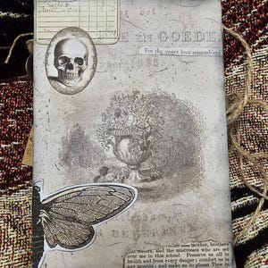 Grand carnet de voyage sur le thème macabre gothique urne à poésie Edgar Allan Allen goth victorien halloween funérailles sorcière sombre magie effrayant livres d'art bugs