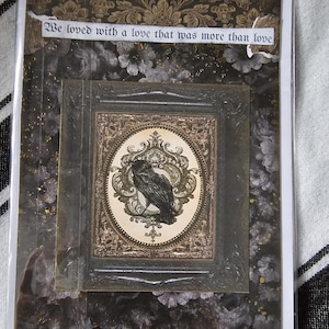 Carte de voeux gothique Saint-Valentin vierge à l'intérieur mariage amour romantique vintage art automne fleur amour romance vampire effrayant étrange Halloween