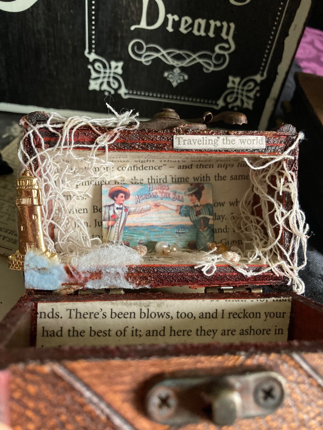 Ocean Themed Art Box Vintage Antique Treasure Retro Cute Steampunk