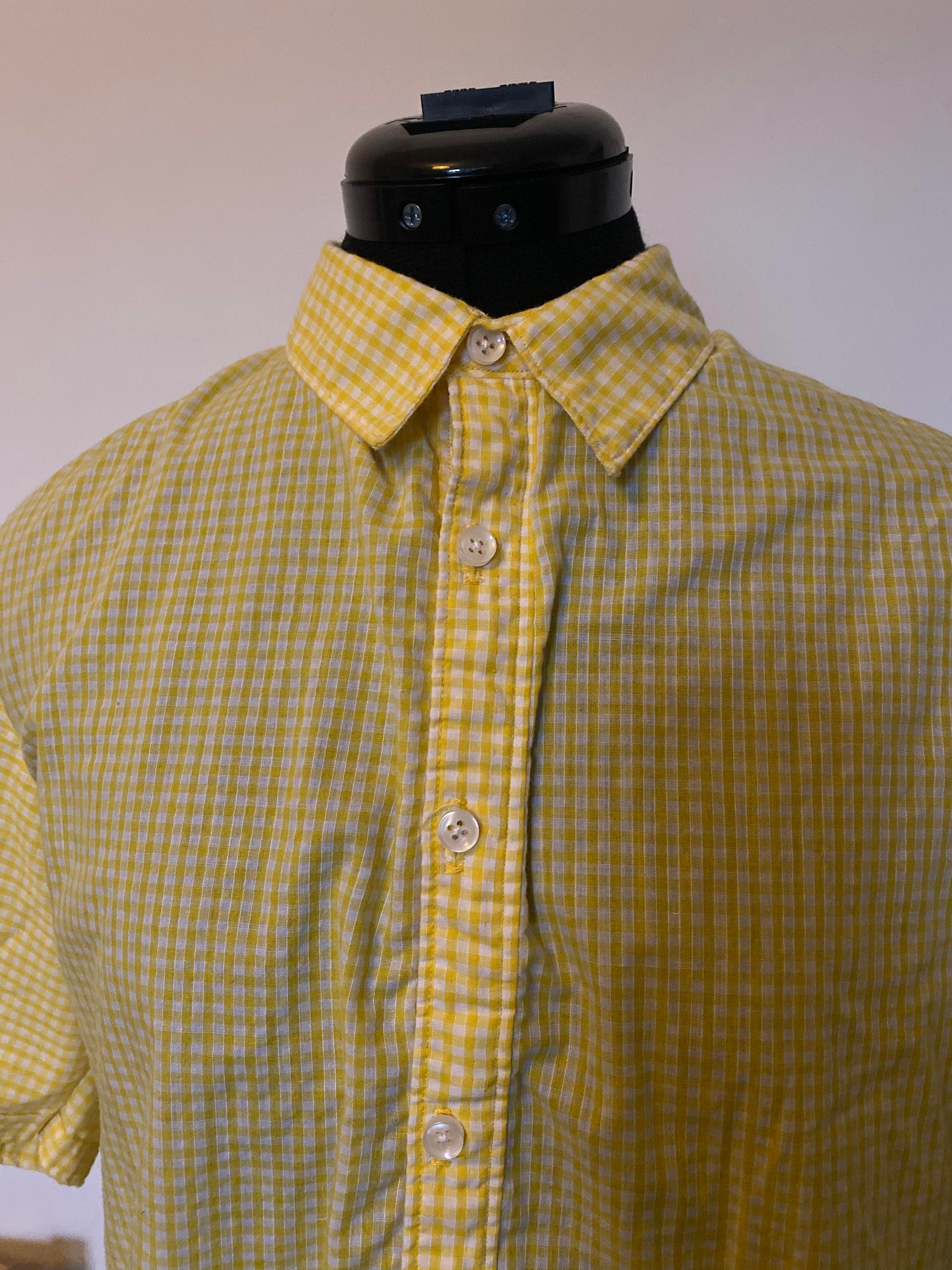 Mens yellow top gingham shirt