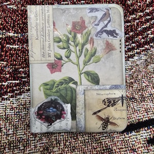 Mini carnet de voyage sur le thème de la nature grand printemps cottagecore fantaisie fée gothique victorien fleurs insectes fée sorcière magie effrayant livre d'art insectes