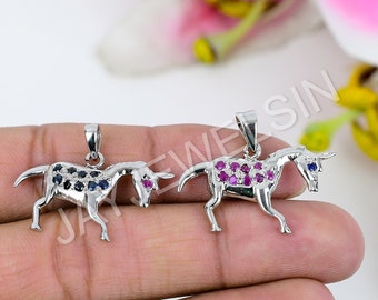 Horse Pendant Natural Ruby/Sapphire Horse Pendant 925 Sterling Silver Horse Pendant Animal Pendant Animal Lover Pendant Animal Gift Jewelry