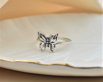 Butterfly Ring, 925 Sterling Silver Ring, Spiritual Ring, Boho Ring, Handmade Ring, Gift For Her, Tiny Butterfly Ring, Dainty Stackable Ring