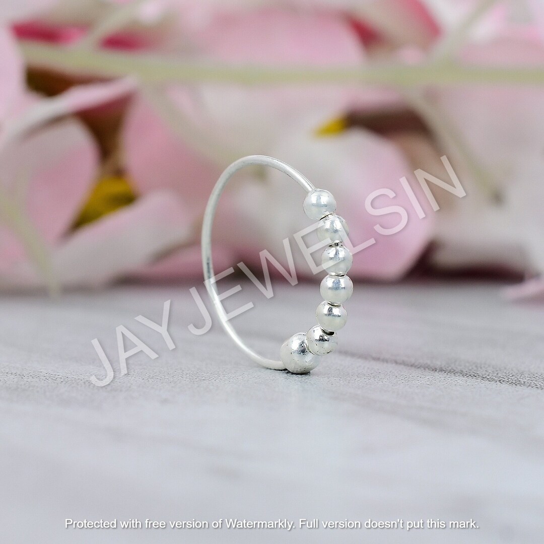 Silver Beaded Rings Beaded Stacking Ring Beads Ring Silver Bead Ring 925 Sterling Silver ...