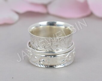 Bague Argent 925 Feuille Cannabis Ajourée - Taille 54 - Bijou Vintage - Occasion Parfait état