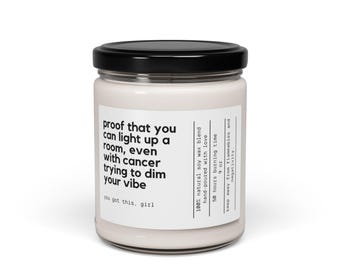 Vela de concientización sobre el cáncer, regalo de apoyo contra el cáncer de mama, vela de 250 ml, regalo navideño, vela de aliento