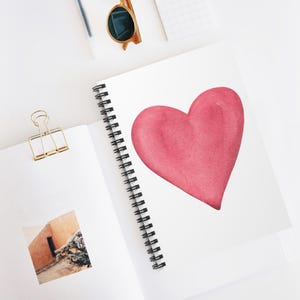 Heart Spiral Notebook - Ruled Line, Valentines Day Gift, Cute Journal, Love Diary, Romantic Notepad, Stationery