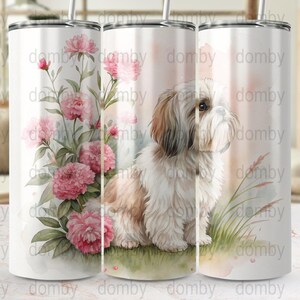 Embalagem para copo floral Shih Tzu: presente para amantes de cães (download digital)