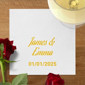 Custom Wedding Napkins, Personalized Event Napkins, Elegant Party Napkins, Bespoke Beverage Napkins, Event Keepsake Napkins