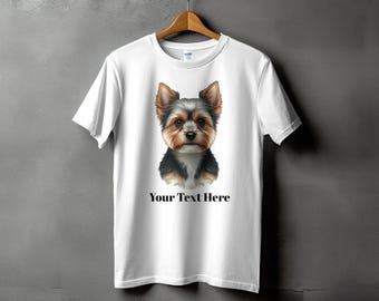Yorkshire Terrier Portrait T-Shirt, Personalized Dog Lover Gift