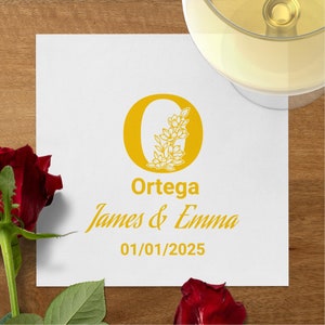 Personalized Wedding Napkins: Custom Monogram, Elegant Party Décor