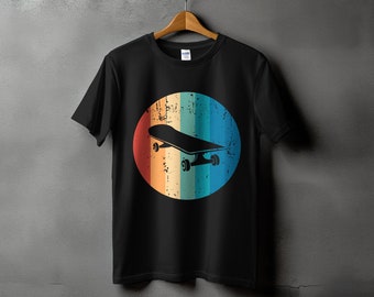 Retro Skateboard T-Shirt: Distressed Vintage Skater Tee