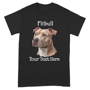 Custom Pitbull Portrait T-Shirt: Personalized Dog Lover Gift
