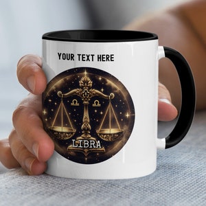 Libra Zodiac Sign Coffee Mug, Personalized Libra Mug, Astrology Gift, Zodiac Gift Idea, Star Sign Mug, Horoscope Coffee Cup