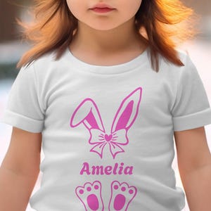 Personalized Bunny Ears T-Shirt: Custom Name Easter Gift