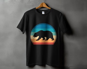 Vintage Bear Graphic Tee: Retro Wildlife Shirt