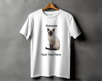 Camiseta para amantes de los gatos siameses: texto personalizable, divertida camiseta de gato