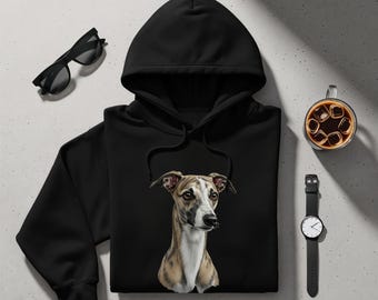 Bluza z kapturem dla psa rasy chart, personalizowana grafika z psem
