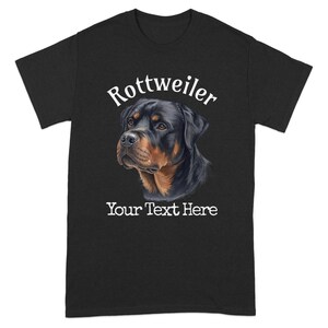 Custom Rottweiler Dog Portrait T Shirt, Personalized Dog Lover Gift, Custom Text Available, Pet Portrait Shirt, Unique Pet Gift